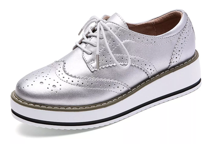 Dadawen Wing-Tip Oxfords Platform Shoes